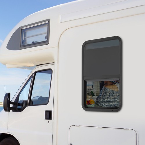 VEVOR Vertical RV Window, 12 In. W X 22 In. H Tinted Sliding RV Window With Net Screen And Trim Ring Fit 15 16 In 1 3 4 In Fcccksxtl300231fbv0