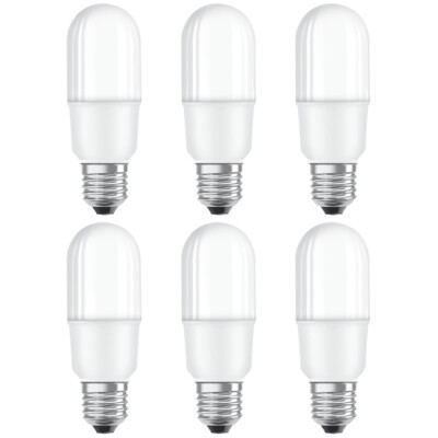 6 x Osram LED Leuchtmittel Röhre Stick 8W = 60W E27 matt 806lm Neutralweiß 4000K
