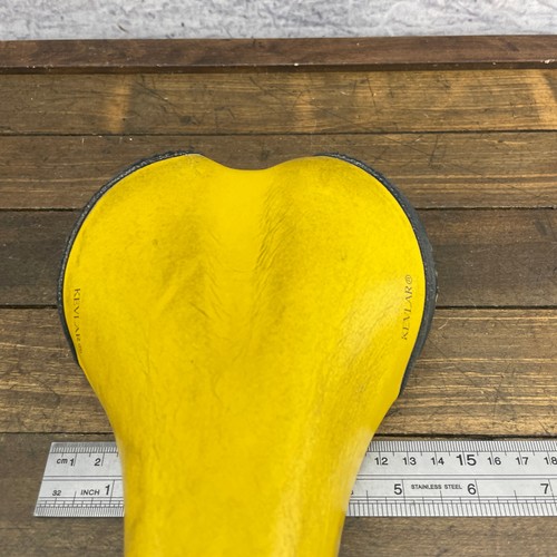 Vintage Avocet O2 Air Saddle Ti Seat Yellow Titanium 1990s Race MTB Road Italy - Picture 10 of 19