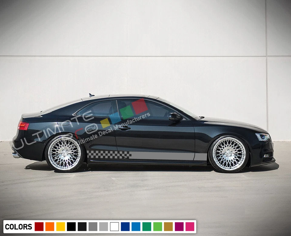 Kit de carrocería a rayas laterales de vinilo calcomanía adhesiva para alerón labial Audi A5 Sport s line rs Foto 2 de 4