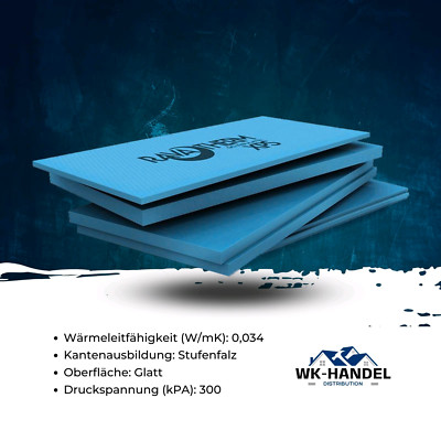 XPS Hartschaumplatten mit Stufenfalz aus extrudiertem Polystyrol 50 mm -18m²-