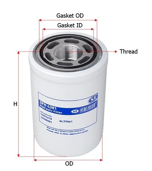 SFH4381 Sure Filter Hydraulic Oil Filter (Replaces: 1266751H2) | eBay