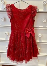Girls size 8 Jona Michelle Lilac Red Fancy Dress with Tulle Skirt