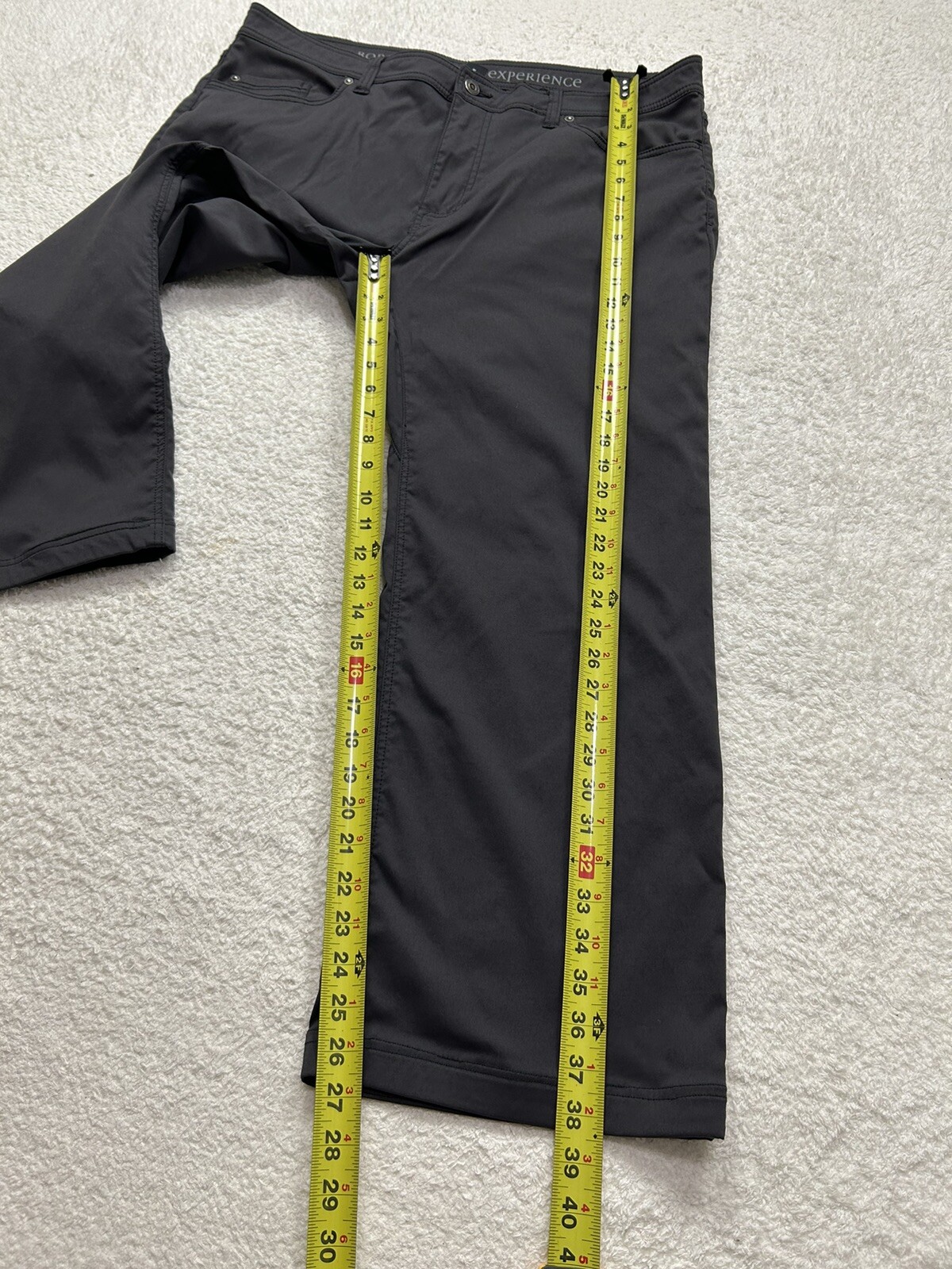 Prana Breathe Mens Brown 40 X 27 Pants RN124977 Gray Stretch Comfort