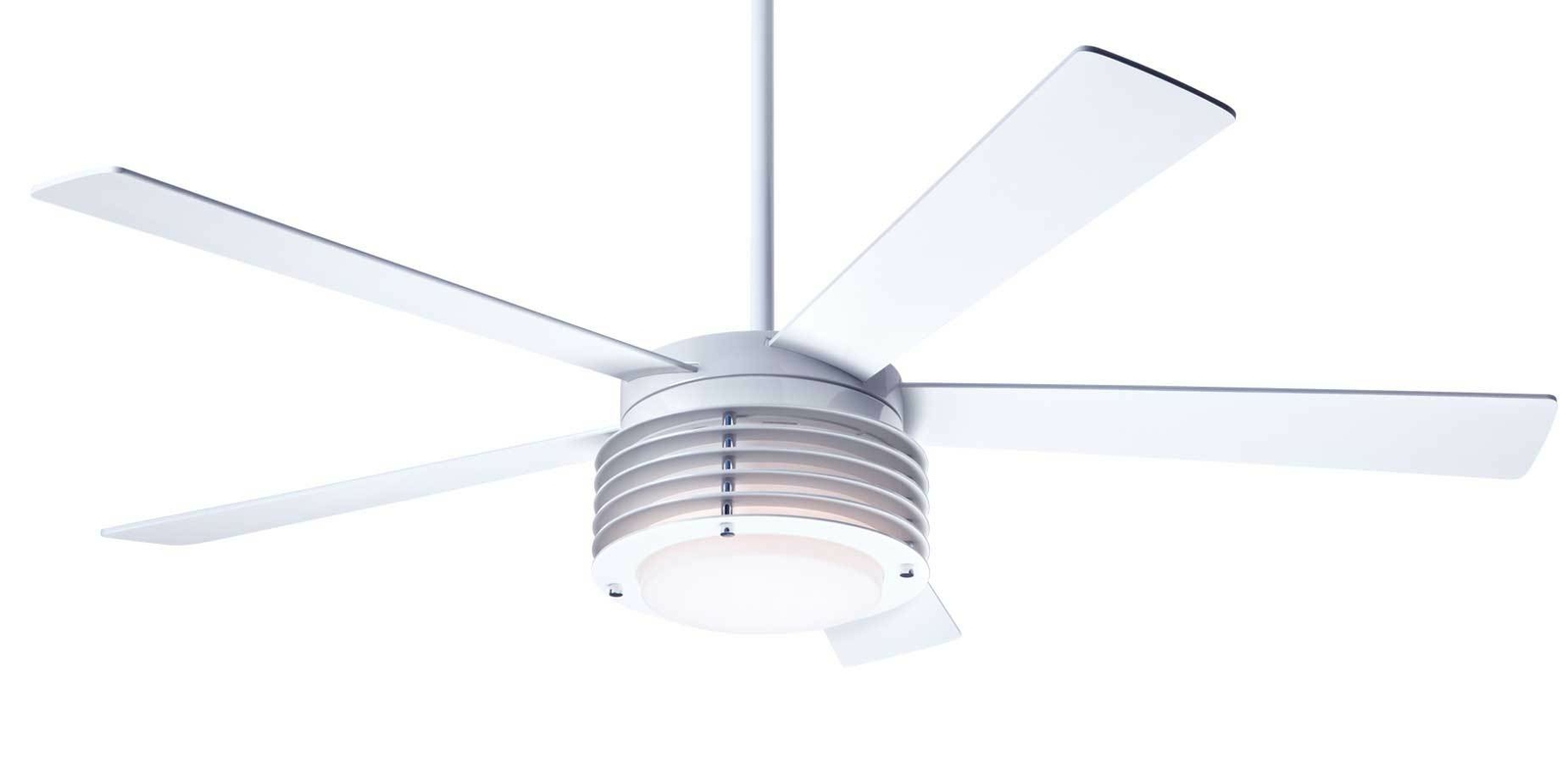 Modern Fan Company Pharos Gloss White 52 Ceiling Fan With Wall