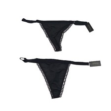Frederick's Of Hollywood Kira Microfiber Thong Panty Bundle Size 1X Black