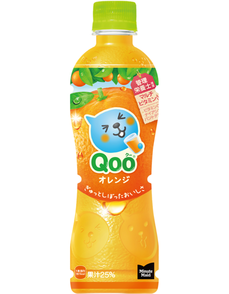 Coca Cola Minute Maid Qoo Orange Juice 425ml (Pack of 12), JAPAN