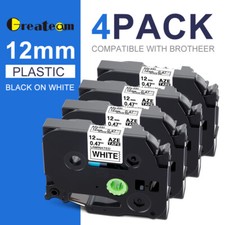 4x Compatible Label Tape for Brother P-Touch PT-H110 PT-E110 TZe-231 TZ231 12mm