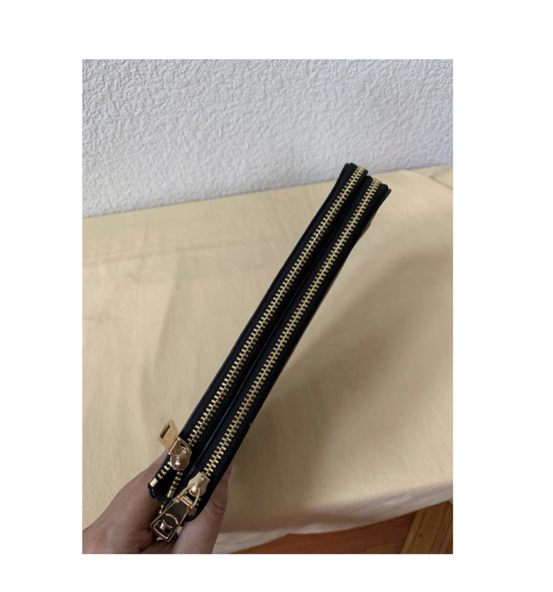 New Coach Double Zip Signature F16109 Khaki / Black Wrislet | eBay