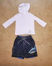 Baby Gap Shark 2 Piece Swimsuit Set Size 12-18 Months