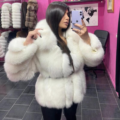Womens Coats Real White Mink Fur Coat White Mink Fur Coat With Fox