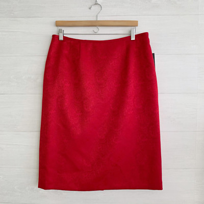 NWT Evan-Picone Suit - Ruby red paisley pencil skirt, sz 14