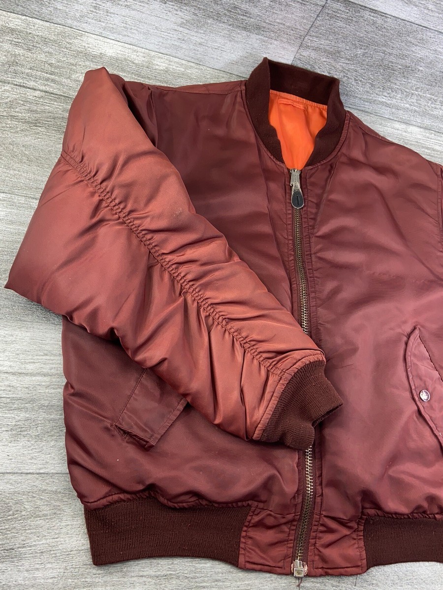 VTG USAF FLYERS Jacket Intermediate Mens Large Maroon Nylon VTG USAF FLYERS Jacket Intermediate Mens Large Maroon Nylon