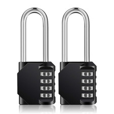 Outdoor Waterproof 4Digit Combination Lock 2.5" Shackle Resettable Padlock 2Pack