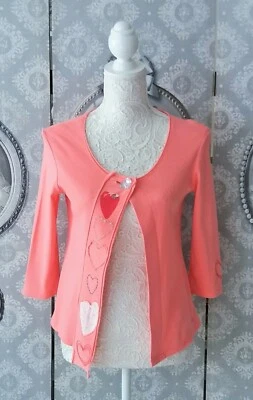 Gilet Cardigan Des Petits Hauts Taille 2 (38/40) Coeurs étoiles perles - Photo 1/4
