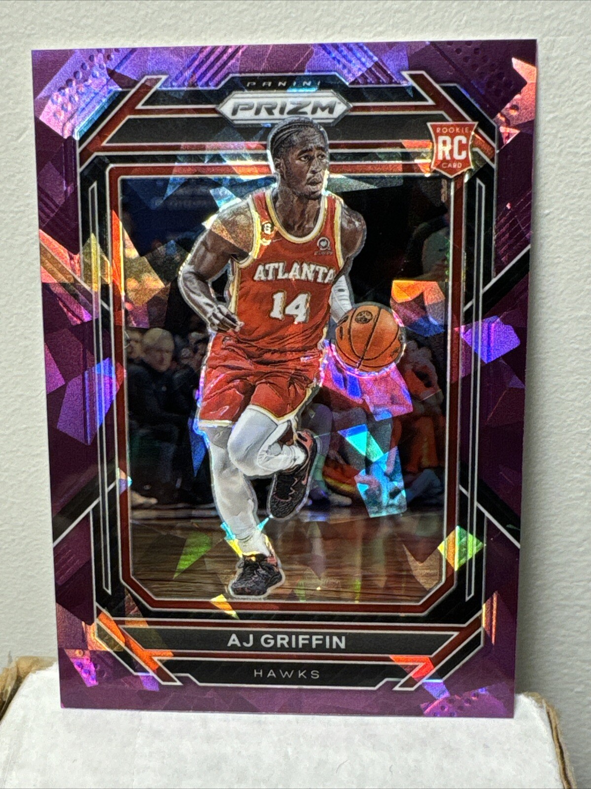 2022-23 PANINI PRIZM AJ GRIFFIN #248 ROOKIE PURPLE ICE PRIZMS 109/149 HAWKS RC