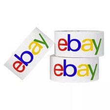 Lot 6 Rolls eBAY Sealing Packaging Tape Color Logo 2" 75 Yards Carton Shipping