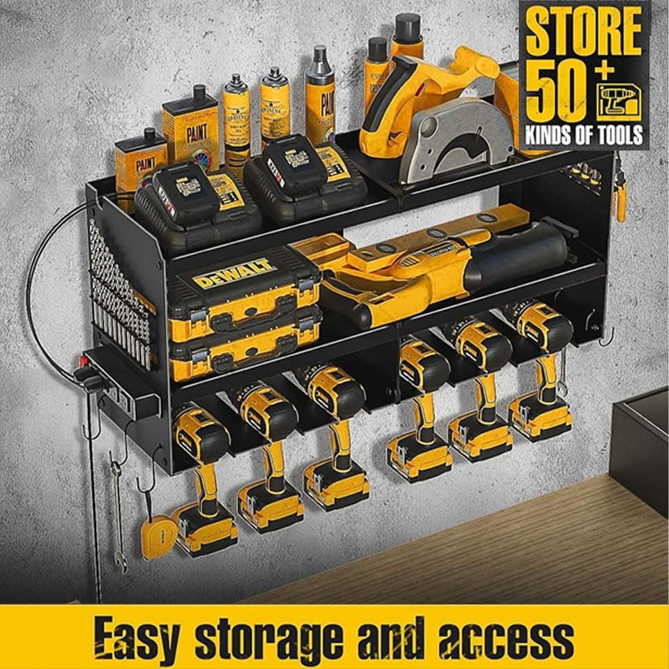 Power Tool Rack Heavy Duty Garage Tool Electric Drill Tool Holder ...