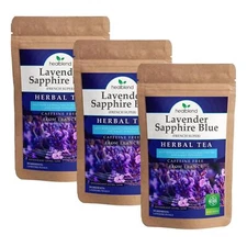 Organic Lavender Sapphire Blue Herbal Tea, Natural Rich Source of Antioxidants