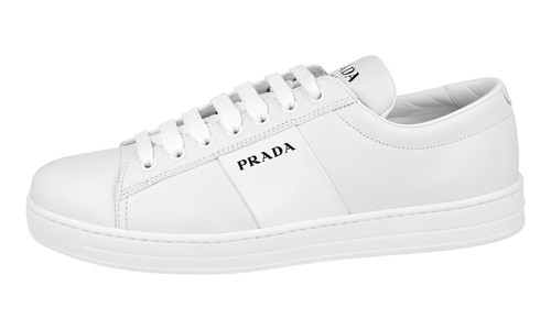 PRADA DOWNTOWN AVENUE SNEAKERS SHOES 2EE389 WHITE LEATHER NEW US 11 EU 44 - Picture 3 of 11