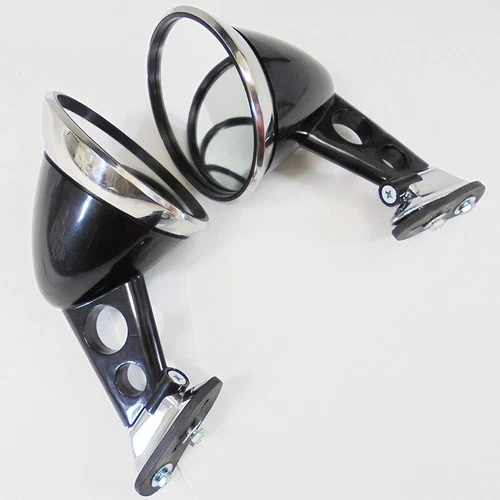 FOR DATSUN NISSAN 620 720 2D TRUCK PICKUP BLACK CHROME FENDER MIRRORS BULLET NEW