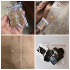8Pcs Matte Sewing Buttons 2-Hole Square Button for Wool Coat Overcoat DIY Chic