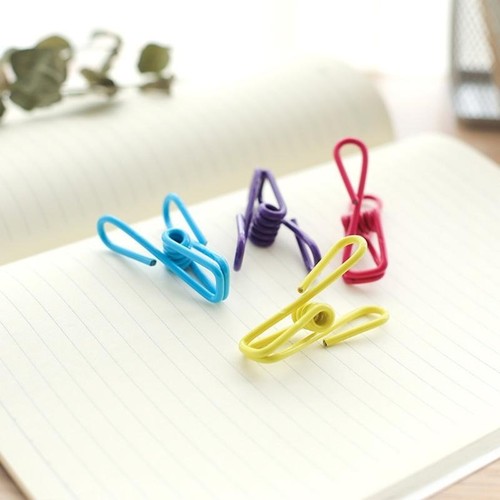 Chip Clips 10Pcs Utility Metal Clips PVC-Coated Cloth Pins Durable Clothespins - Picture 6 of 8