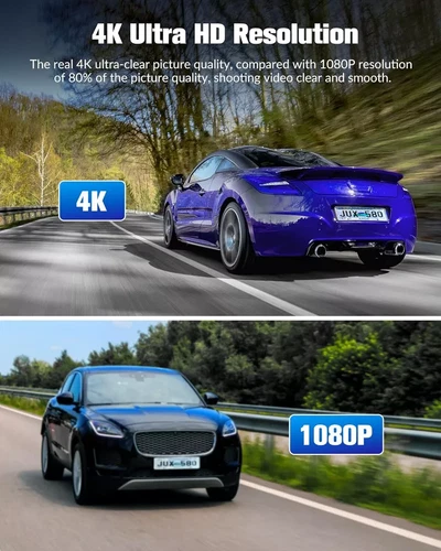 4K Dual Lens Car DVR Camera Dash Cam Front/Rear/Inside Video Recorder G-Sensor - Bild 7 von 8