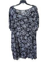 Woman Within Womens Black Floral Design Short Sleeve Summer Dress Size 20W