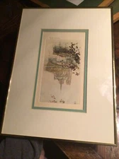 Vintage French Artist HENRI Le RICHE etching engraving PRINT Notre Dame, Paris