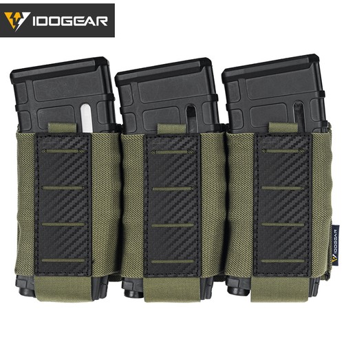 IDOGEAR Tactical Vest Airsoft Plate Carrier MOLLE w/ 556 Triple Mag Pouch Carbon - 第 9/18 張圖片