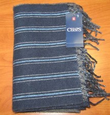 NEW CHAPS MENS BLUE WITH STRIPES SCARF