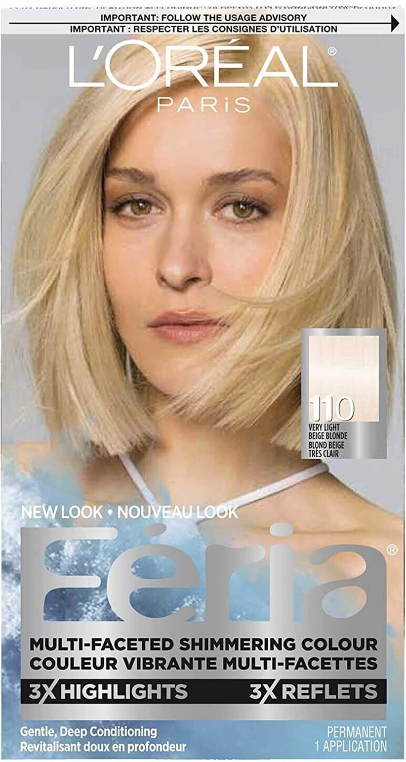 L'OREAL Paris FERIA #110 Very Light Beige Blonde Hair Color 3x Highlights - BNIB