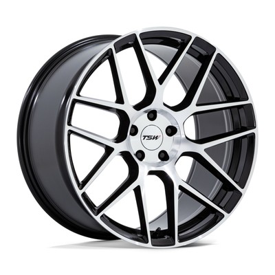 18'' TSW TW002 Lasarthe Gloss Black Machined 18x8.5 Wheel 5x100 38mm