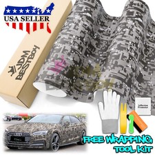 Camouflage Digital Dark Gray Auto Matte Vinyl Sticker Wrap Decal Sheet Film