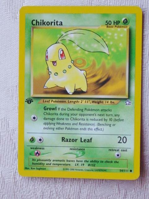 やんばるくいな 1st Edition Neo Genesis - Chikorita 54/111 Pokemon Card (EX