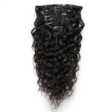 Loose Wave Clip In Human Hair Extension Curly Brazilian Remy Hair Clips In 100g