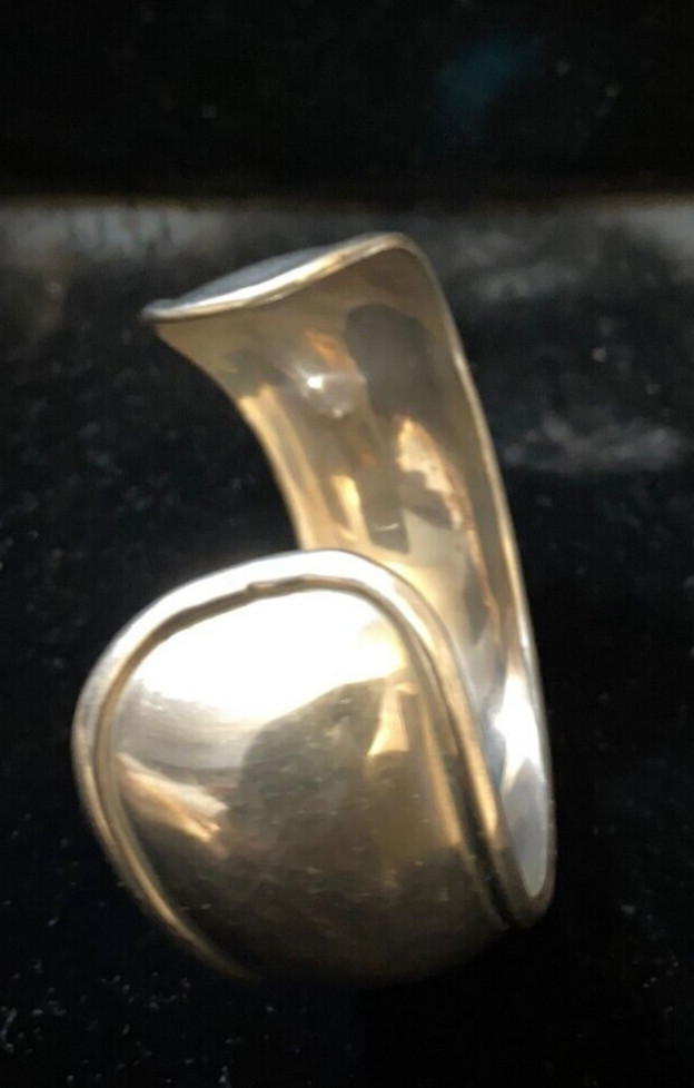 Mexican Solid Sterling Silver Cuff Bangle Bracele… - image 7