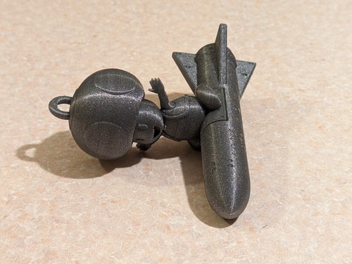 Missile Toad (mistletoe-d) novelty Christmas ornament Toad from Mario on missile - Picture 3 of 4