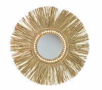 Seegras Wandspiegel - 55 Cm - Naturfaser Bast Spiegel Wand HäNger Flur Deko Rund