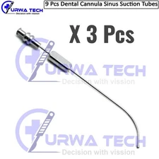 Sinus Cannula Suction Tube 4 mm Curved ENT Dental Implant Stainless German Grade