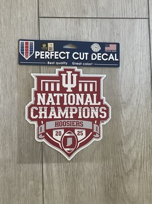Indiana Hoosiers 2025-2026 CFP National Champions 8x8 Perfect Cut Decal Official