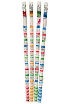 12 Stück Multiplikationstabellen Designstifte mit Radierer - Schule Party Tasche