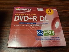 Memorex 2.4x 8.5 GB Double Layer DVD+R DL 3 Pack New Sealed