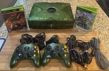 Microsoft Original Xbox Halo Edition Console +2 OEM Controllers +Halo 1&2 TESTED