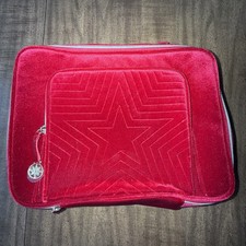 Estee Lauder Train Case Bag 2023 Limited Edition Red Velvet with Handle