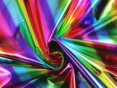 FOLIENJERSEY Jersey Stoff elastisch STREIFEN Schmal REGENBOGEN EUR 11,98/m - Bild 1 von 2