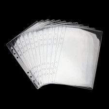 A5 Binder Pockets 12pcs Clear PVC Binder Pouches 6 Holes Zipperless Side Open Ca