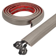 6ft D Cord Cover Floor W0.6" x H0.33" Hide Cable Wire Covers Light Grey