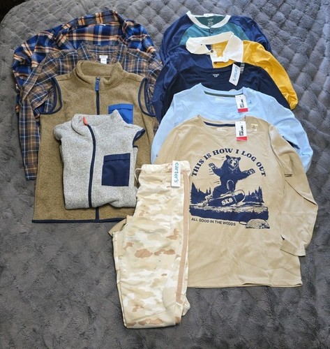 Carter's Size 14 Kids Boys Shirts Vests Pant Lot Of 10 Pieces New